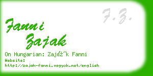 fanni zajak business card